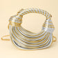 Madeline Love Gold, Silver Faux Leather Contemporary Sculpted Shoulder Handbag - Bags & Wallets
