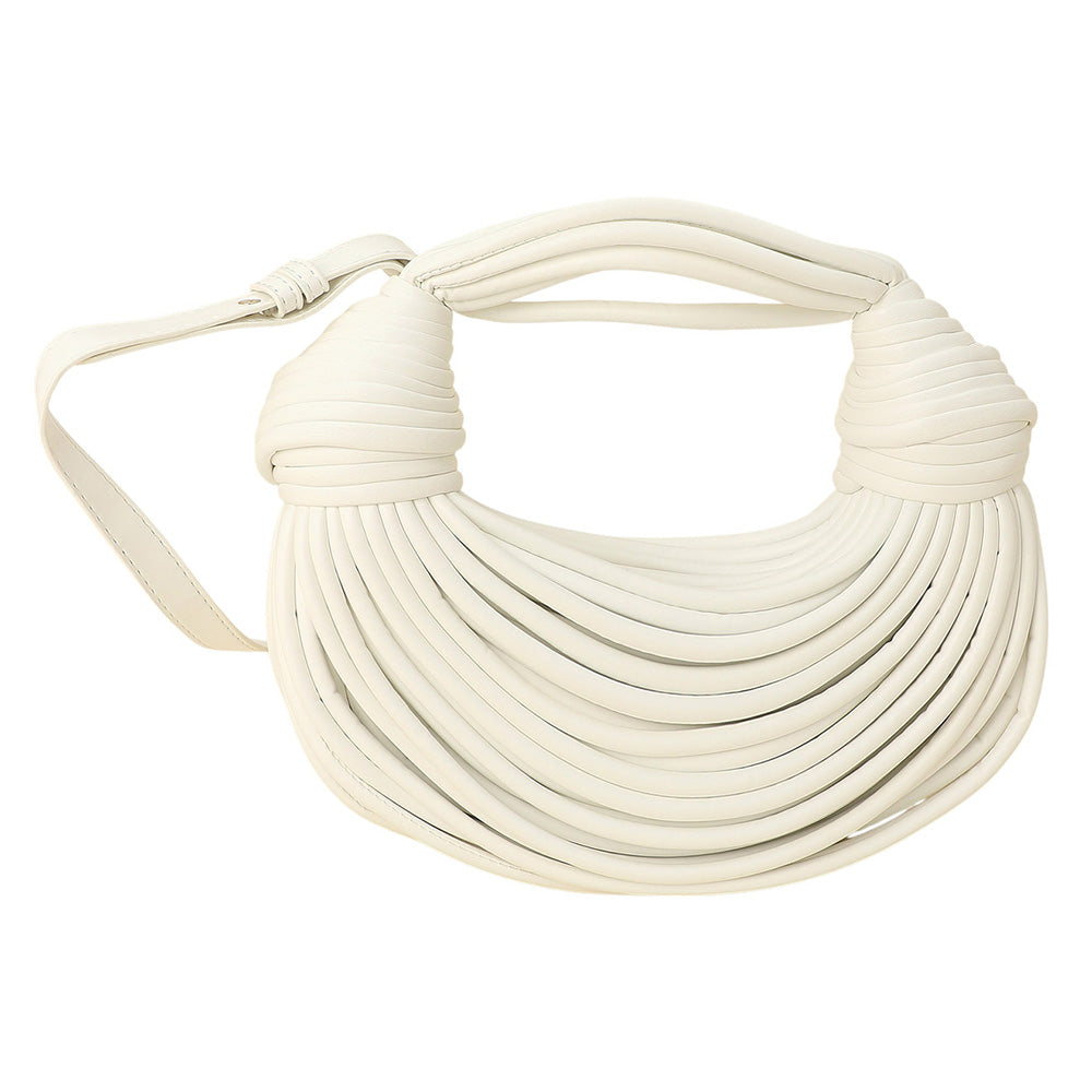 Madeline Love White Faux Leather Contemporary Sculpted Shoulder Handbag - Bags & Wallets - extra