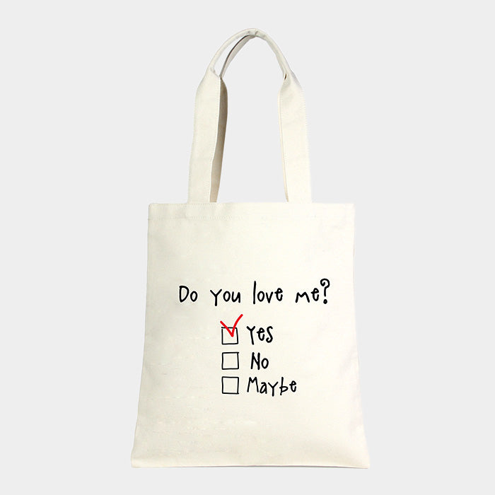 Madeline Love Ivory Do you love me? _ Cotton Canvas Eco Shopper Bag - Bags & Wallets