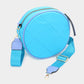 Madeline Love Light Blue Quilted Solid Round Crossbody Bag - Bags & Wallets