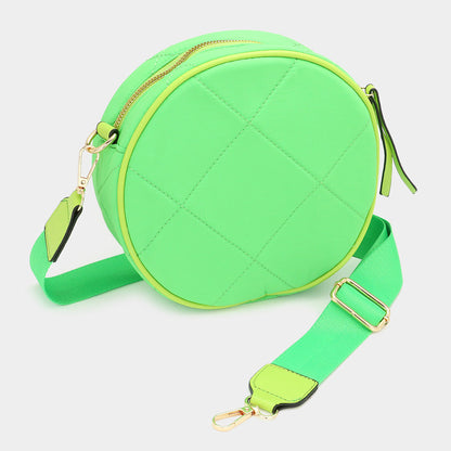 Madeline Love Green Quilted Solid Round Crossbody Bag - Bags & Wallets