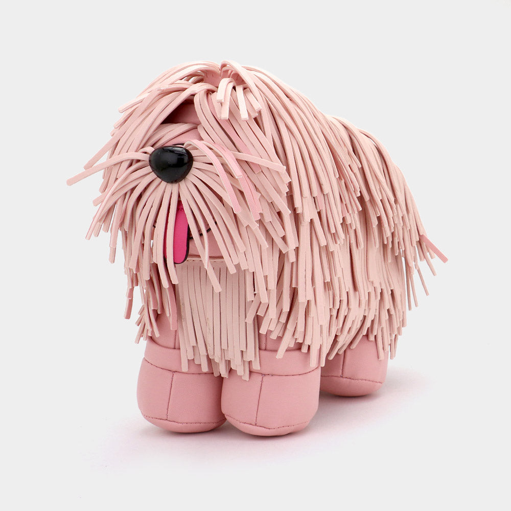 Madeline Love Pink Faux Leather Fringe Dog Crossbody Handbag - Bags & Wallets - extra