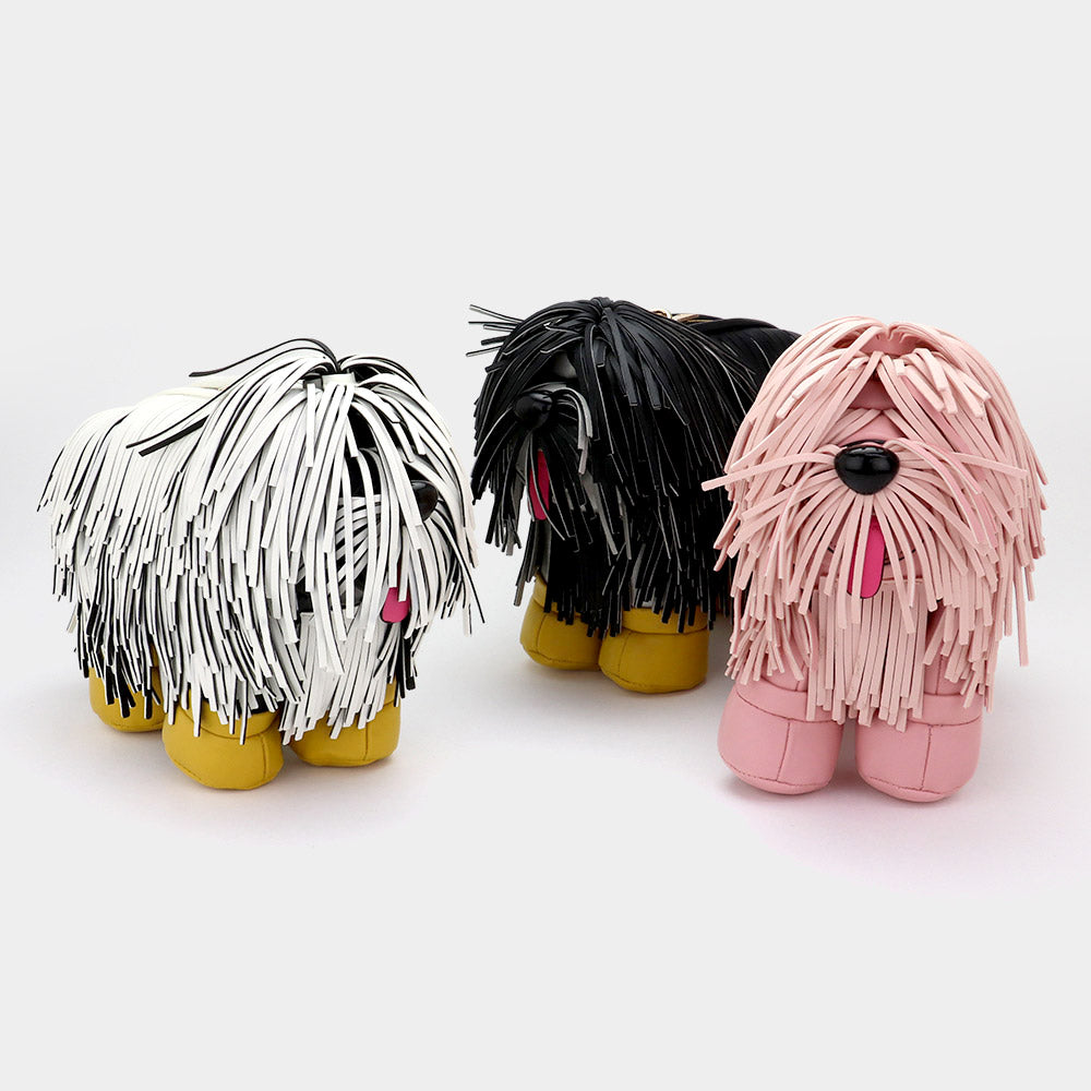 Madeline Love White Faux Leather Fringe Dog Crossbody Handbag - Bags & Wallets - extra
