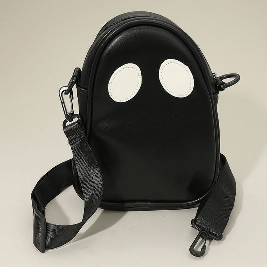 Madeline Love Black Faux Leather Cute Spooky Halloween Ghost Crossbody Bag - Bags & Wallets