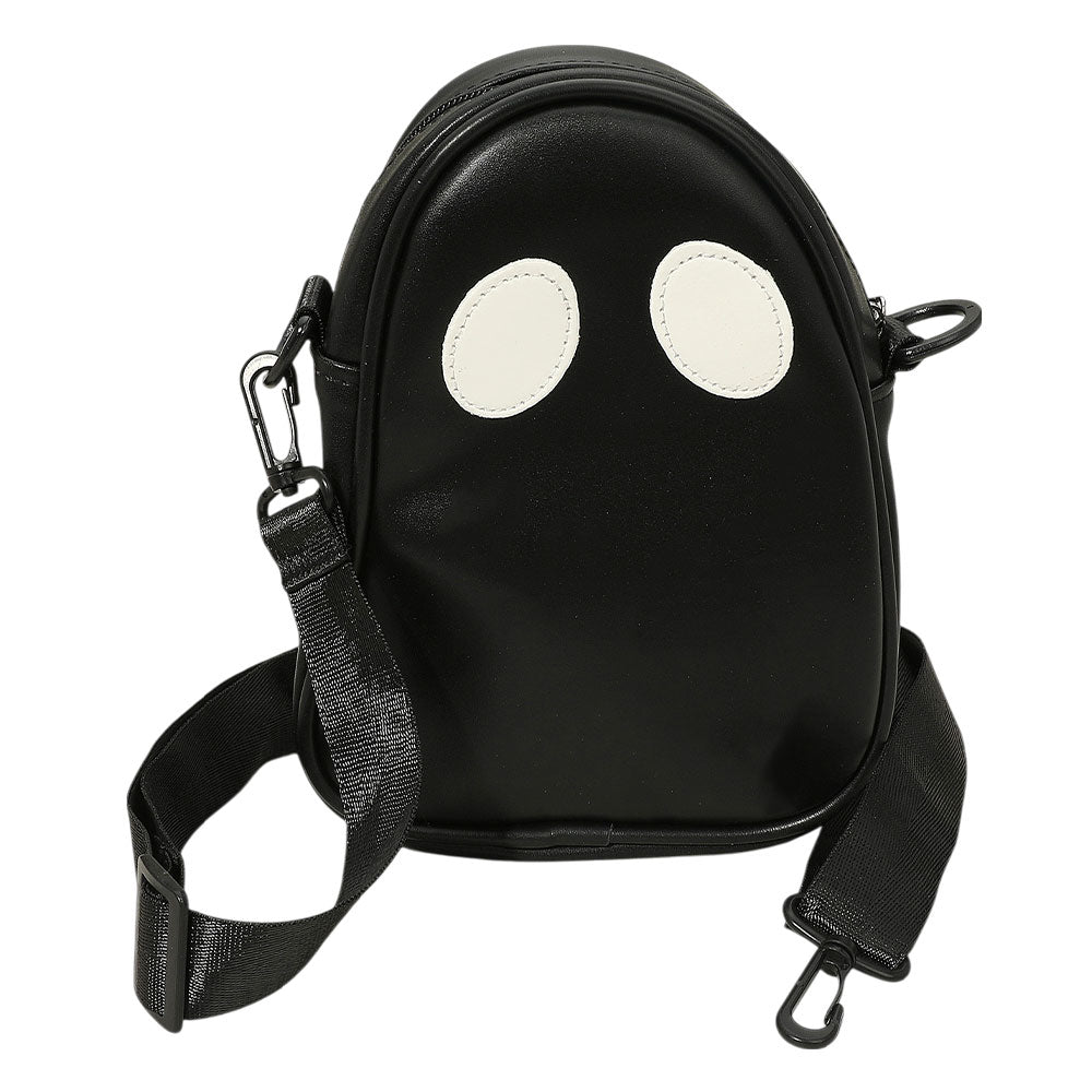Madeline Love Black Faux Leather Cute Spooky Halloween Ghost Crossbody Bag - Bags & Wallets - desc