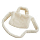 Madeline Love Ivory Soft Stylish Plush Tote Crossbody Shoulder Bag - Bags & Wallets - desc