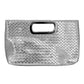 Madeline Love Silver Faux Leather Braided Evening Clutch Crossbody Bag - Bags & Wallets - desc