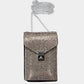 Madeline Love Clear, Gold Bling Studded Rectangle Flap Crossbody Cellphone Bag - Bags & Wallets - extra