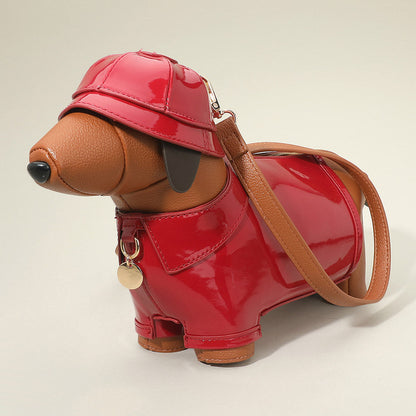 Madeline Love Red Faux Leather Raincoat Puppy Crossbody Bag - Bags & Wallets