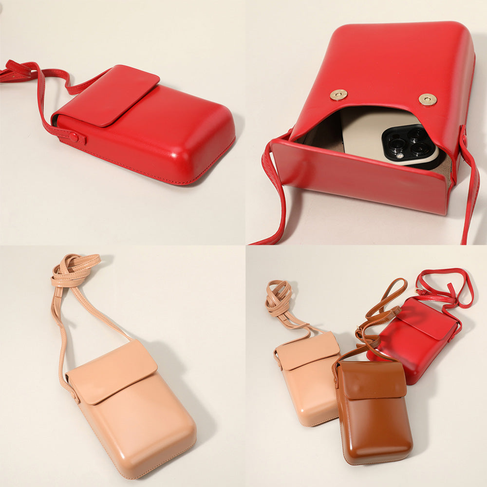 Madeline Love Brown Solid Faux Leather Small Crossbody Bag / Phone Pouch Bag - Bags & Wallets - extra