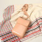 Madeline Love Peach Solid Faux Leather Small Crossbody Bag / Phone Pouch Bag - Bags & Wallets