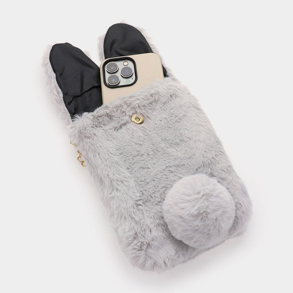 Madeline Love Brown Faux Fur Bunny Clutch Crossbody Bag - Bags & Wallets - extra