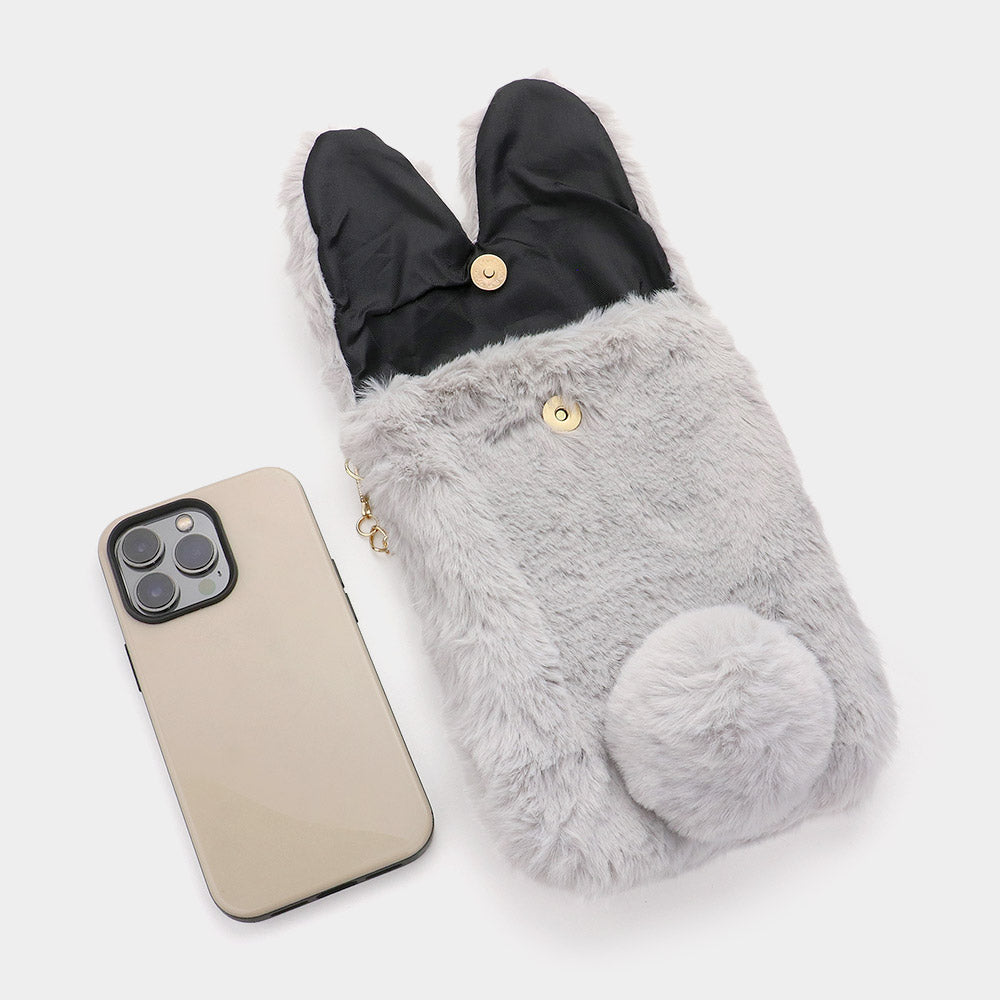 Madeline Love Brown Faux Fur Bunny Clutch Crossbody Bag - Bags & Wallets - extra