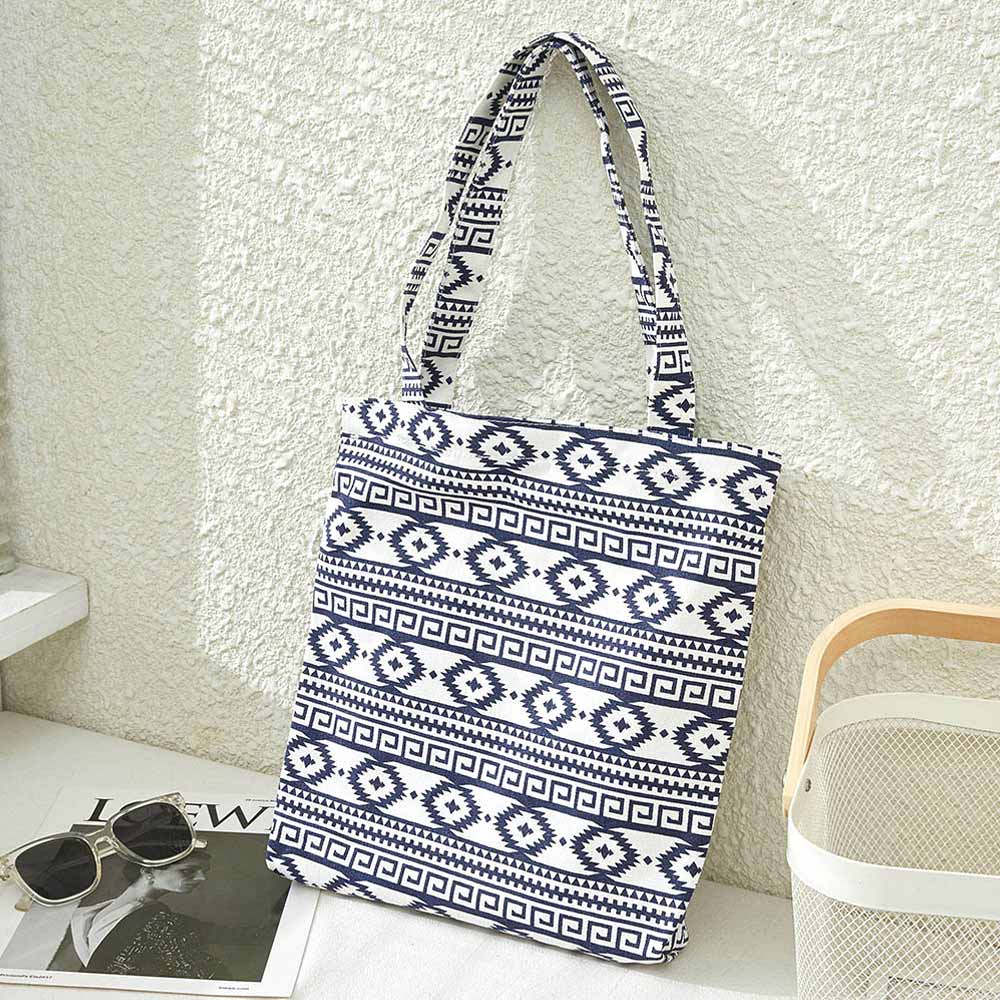 Madeline Love Navy Aztec Patterned Eco Shoulder Bag - Bags & Wallets