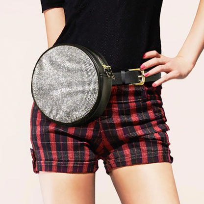 Madeline Love Gold Bling Round Fanny Pack / Belt / Crossbody Bag - Bags & Wallets