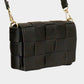 Madeline Love Black Faux Leather Woven Crossbody / Fanny Pack / Belt Bag - Bags & Wallets
