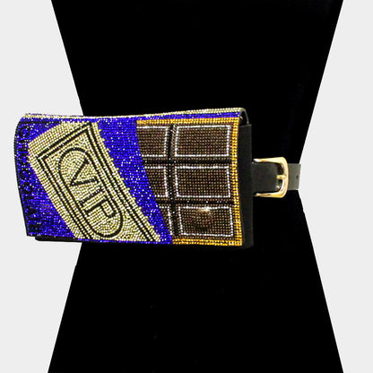 Madeline Love Blue Bling VIP Credit Card Fanny Pack / Belt / Crossbody Bag - Bags & Wallets