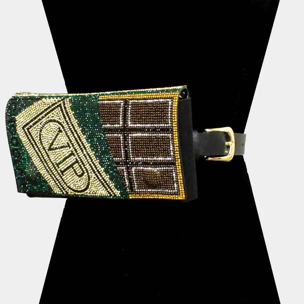 Madeline Love Green Bling VIP Credit Card Fanny Pack / Belt / Crossbody Bag - Bags & Wallets