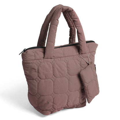 Madeline Love Brown Quilted Padded Hand Bag - Bags & Wallets