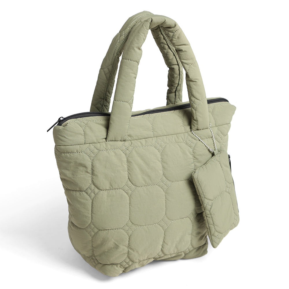 Madeline Love Green Quilted Padded Hand Bag - Bags & Wallets