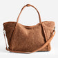Madeline Love Camel Sherpa Plain Shoulder Bag - Bags & Wallets - desc