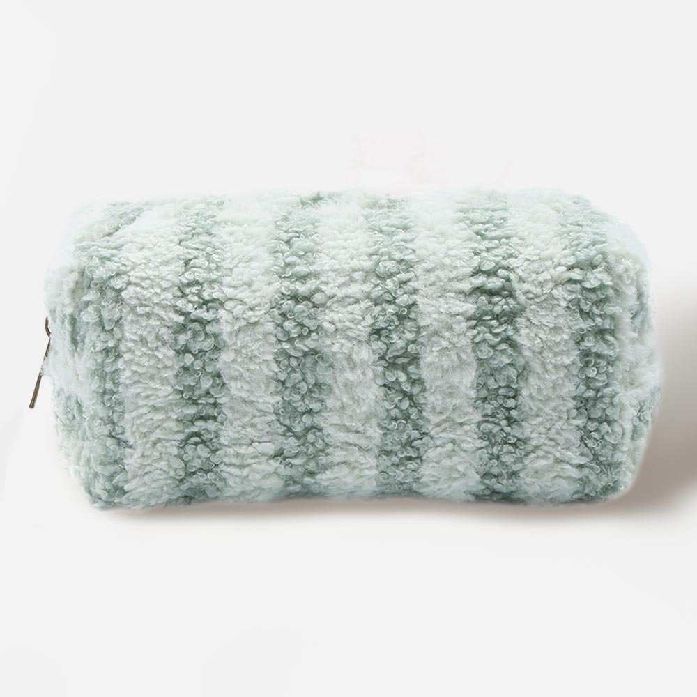 Madeline Love Green Stripe Sherpa Pouch Bag - Bags & Wallets