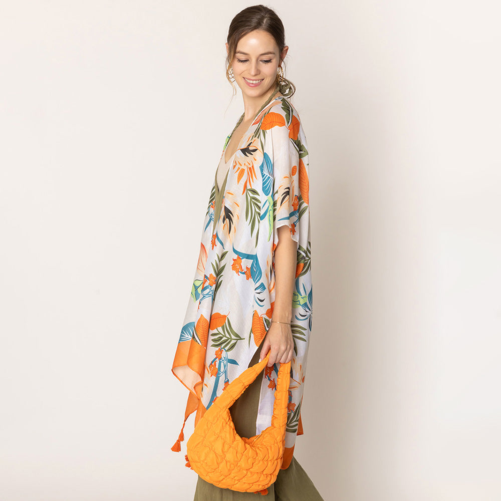 Madeline Love Orange Quilted Puffer Tote / Shoulder Bag Cloud Bag - Bags & Wallets - extra
