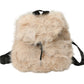 Madeline Love Beige Faux Fur Cozy Backpack - Bags & Wallets - desc