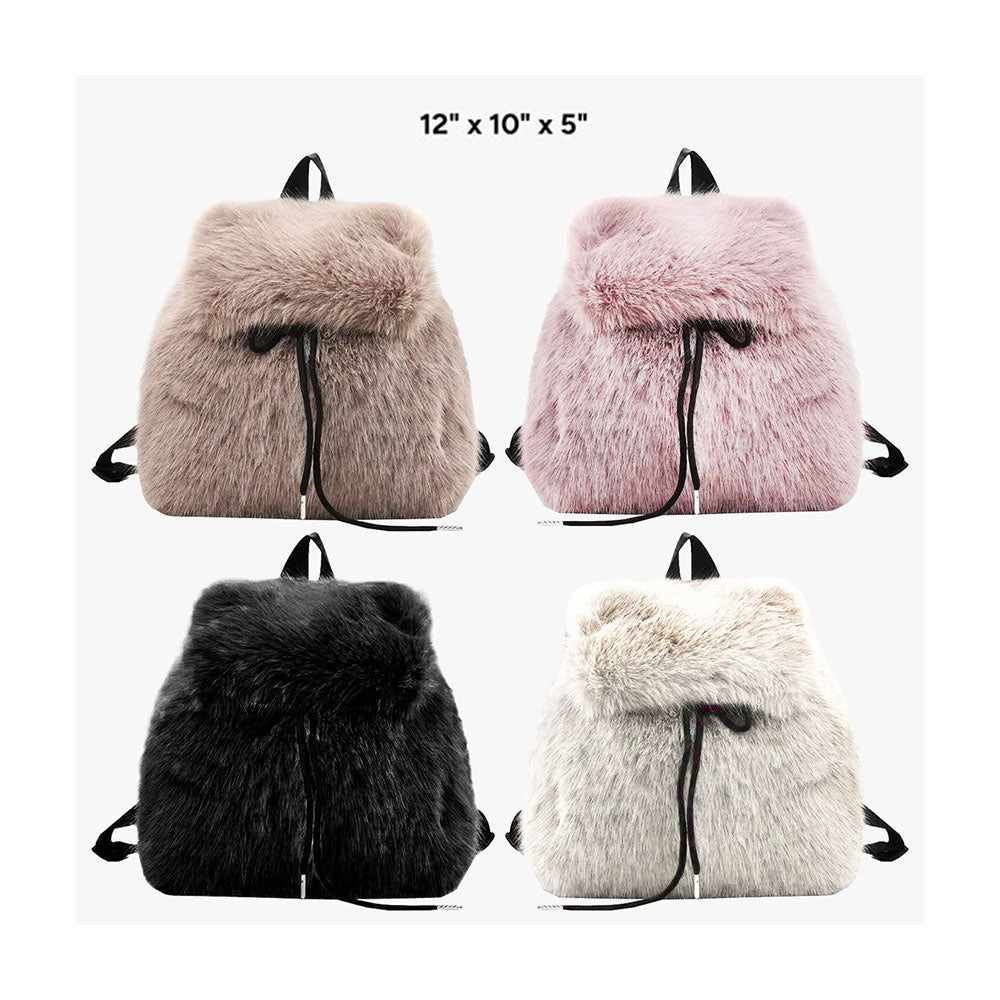 Madeline Love Taupe Faux Fur Cozy Backpack - Bags & Wallets - extra