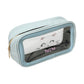 Madeline Love Blue Meow Cat Face Printed Transparent Travel Cosmetic Pouch Bag - Beauty & Cosmetics - desc