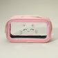 Madeline Love Pink Meow Cat Face Printed Transparent Travel Cosmetic Pouch Bag - Beauty & Cosmetics