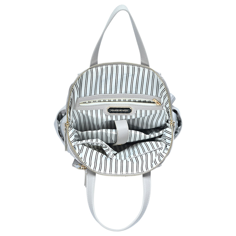 Madeline Love Gray Solid Trolley Sleeve Backpack Bag - Bags & Wallets - extra