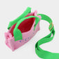 Madeline Love Pink&Green COCO MAMA Message Pointed Terry Cloth Mini Tote Bag / Crossbody Bag - Bags & Wallets - extra
