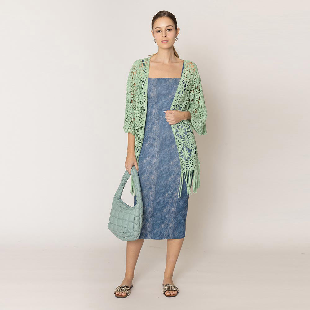 Madeline Love Mint Faux Leather Quilted Puffer Shoulder Cloud Bag - Bags & Wallets - desc