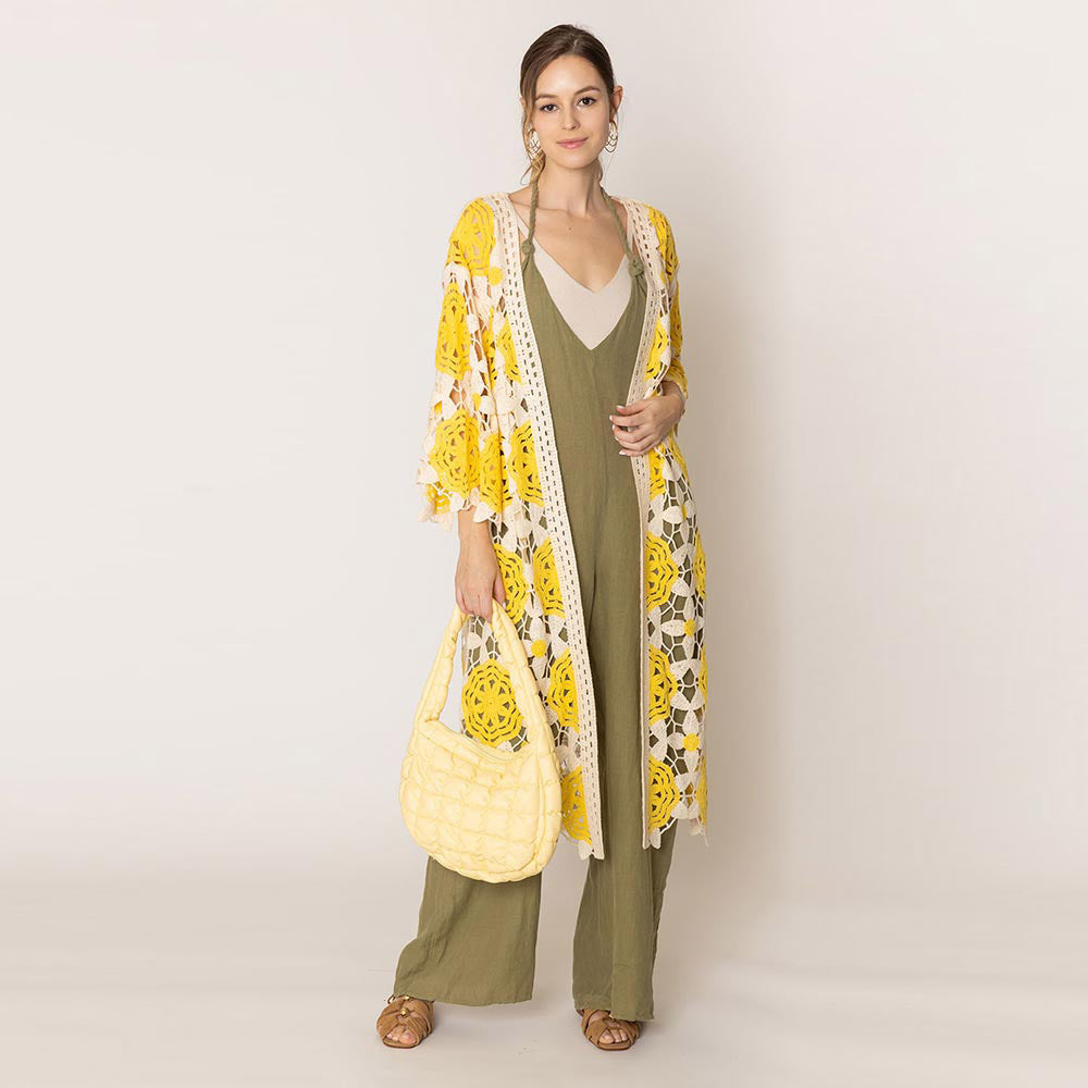 Madeline Love Yellow Faux Leather Quilted Puffer Shoulder Cloud Bag - Bags & Wallets - desc