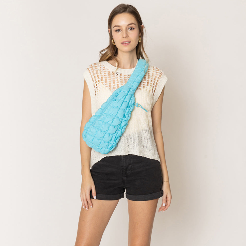 Madeline Love Aqua Quilted Sling Bag - Bags & Wallets