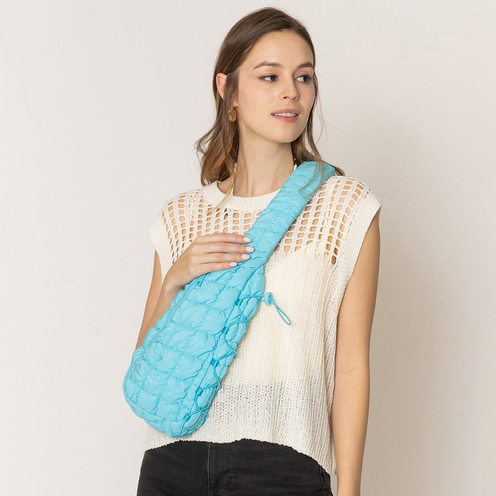 Madeline Love Aqua Quilted Sling Bag - Bags & Wallets - desc