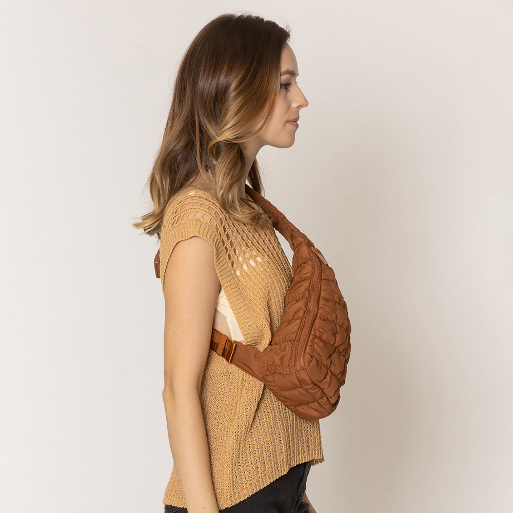 Madeline Love Brown Quilted Sling Bag - Bags & Wallets - extra