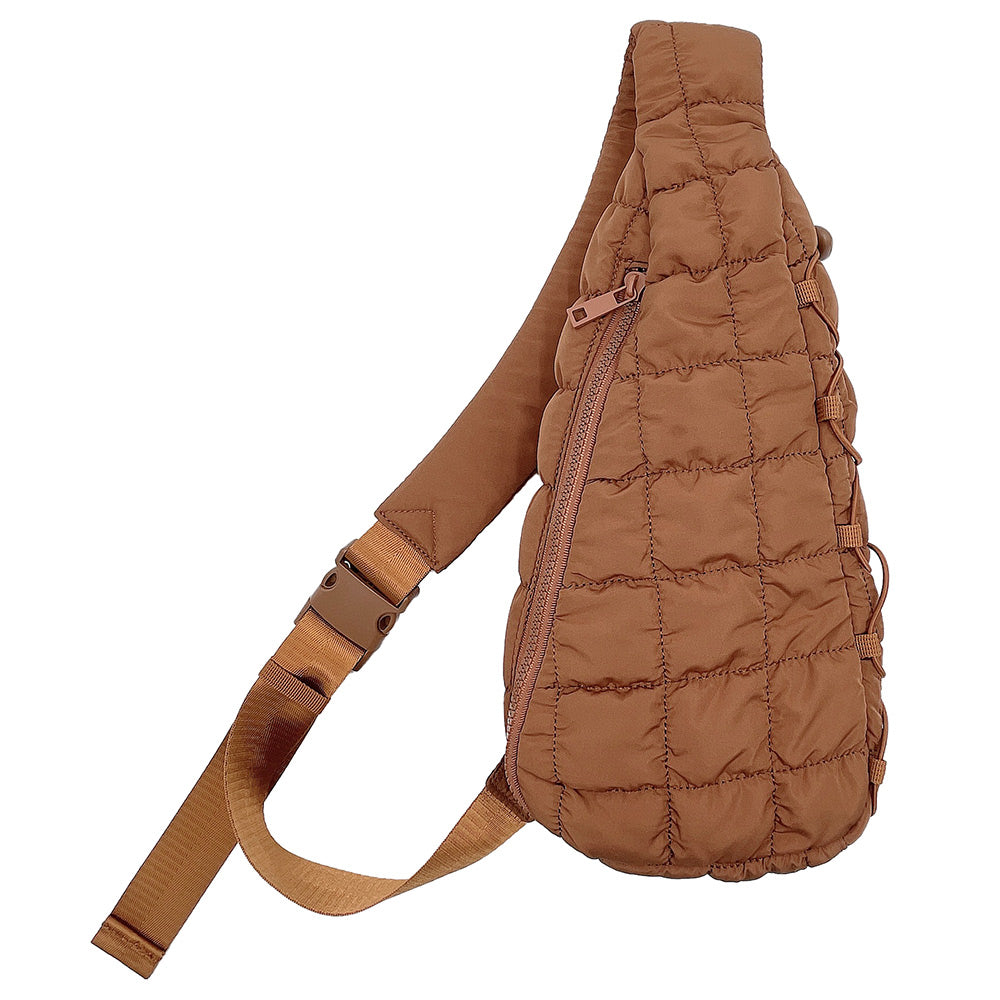 Madeline Love Brown Quilted Sling Bag - Bags & Wallets - extra