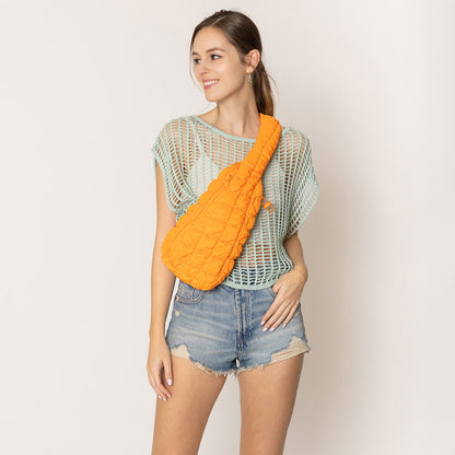Madeline Love Orange Quilted Sling Bag - Bags & Wallets