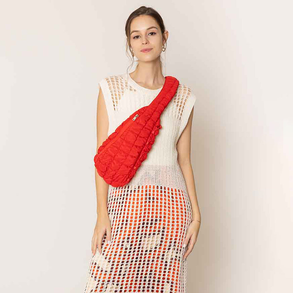 Madeline Love Red Quilted Sling Bag - Bags & Wallets