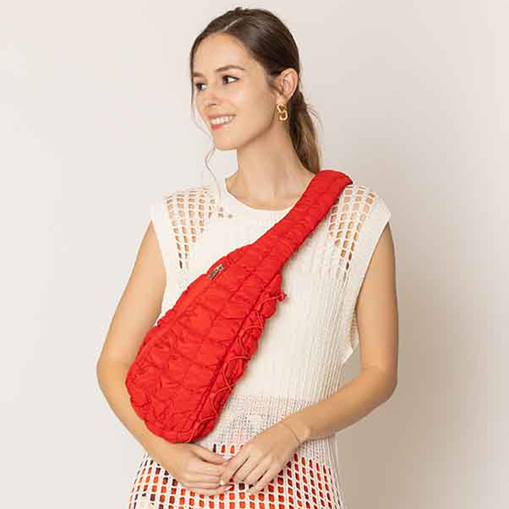 Madeline Love Red Quilted Sling Bag - Bags & Wallets - desc