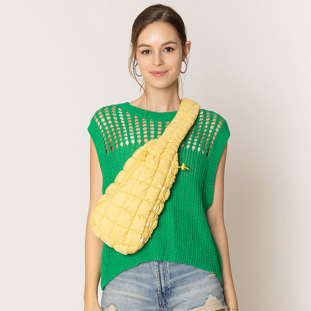 Madeline Love Yellow Quilted Sling Bag - Bags & Wallets - desc