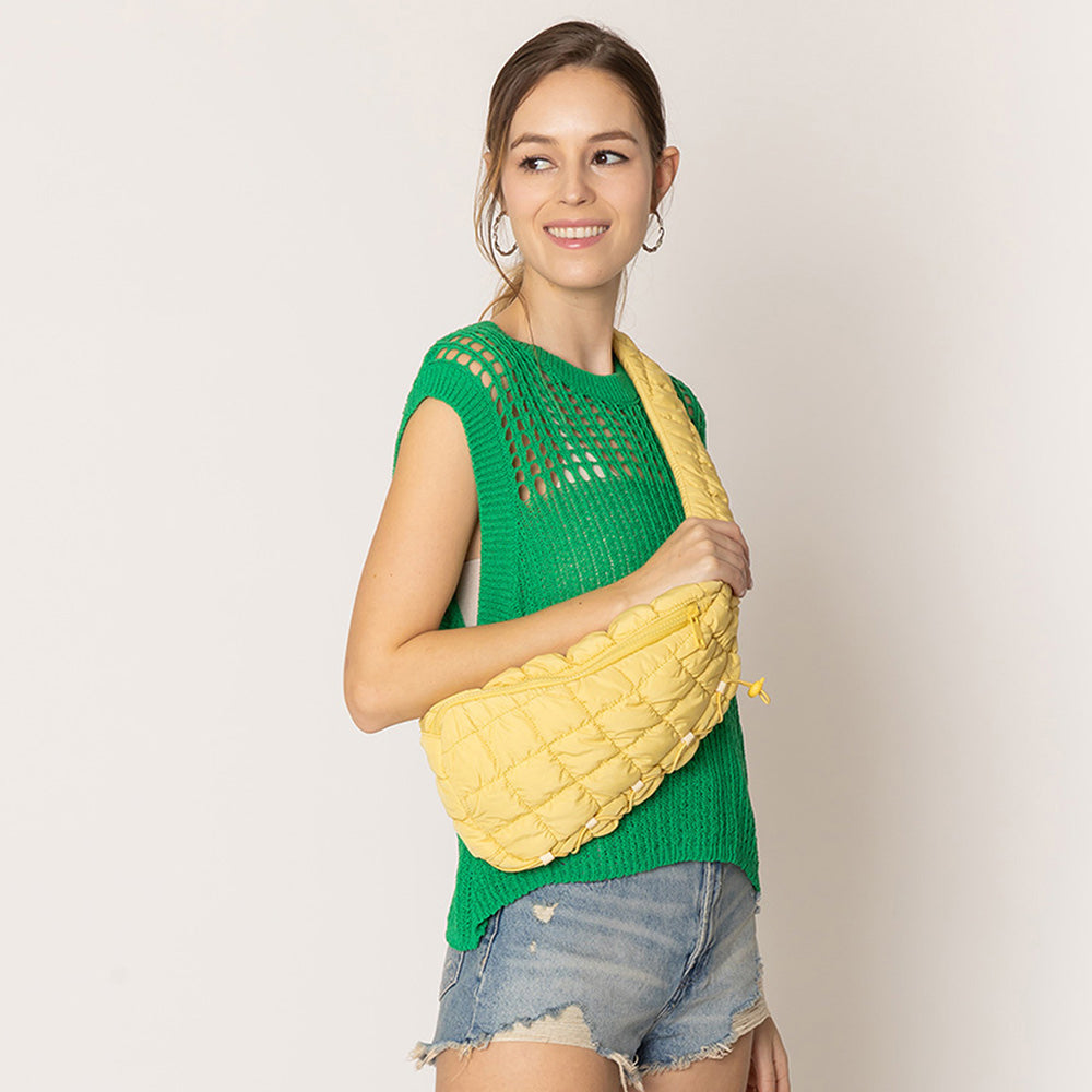 Madeline Love Yellow Quilted Sling Bag - Bags & Wallets - extra