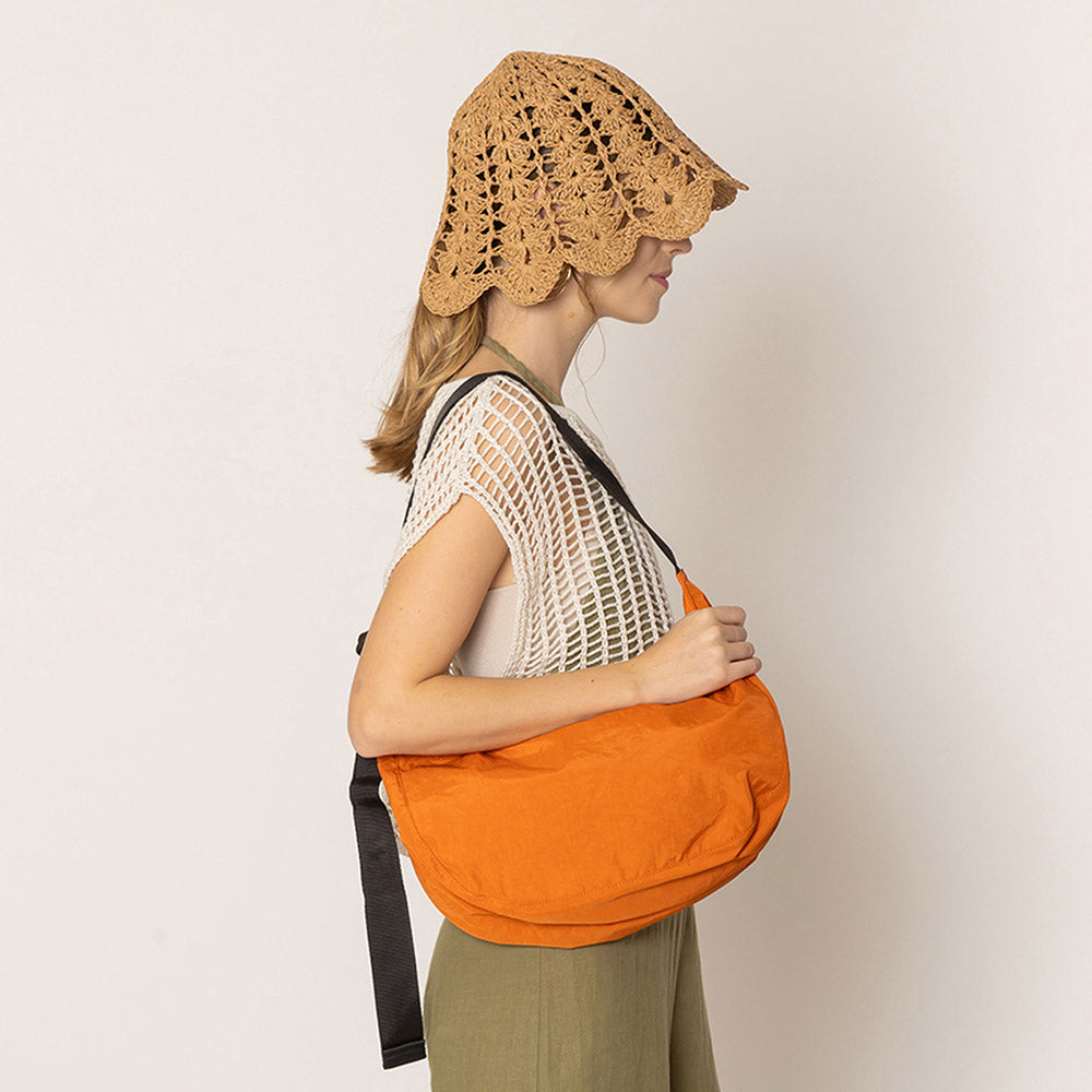 Madeline Love Orange Crescent Crossbody Bag - Bags & Wallets - desc