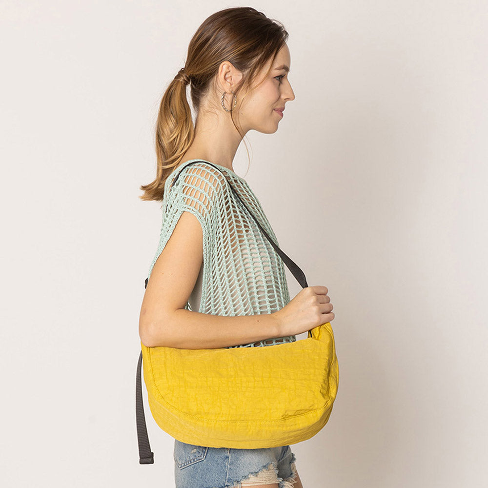 Madeline Love Yellow Crescent Crossbody Bag - Bags & Wallets - desc