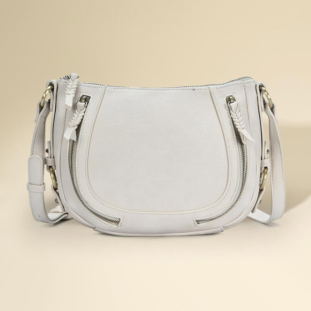 Madeline Love Cream Faux Leather Compact Crossbody Bag - Bags & Wallets