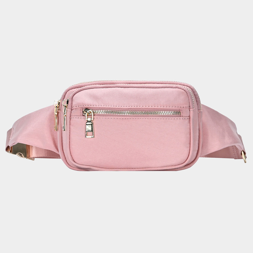 Madeline Love Pink Solid Rectangle Sling Bag / Fanny Pack / Belt Bag - Bags & Wallets