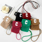 Madeline Love Red C Initial Monogram Sherpa Crossbody Cellphone Bag - Bags & Wallets - extra