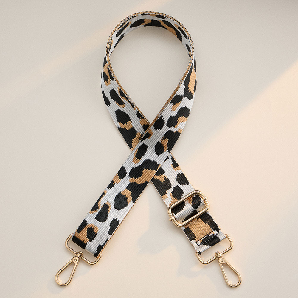 Madeline Love Ivory Solid Tumbler Carrier Holder Leopard Pattern Strap Crossbody Bag - Bags & Wallets - extra